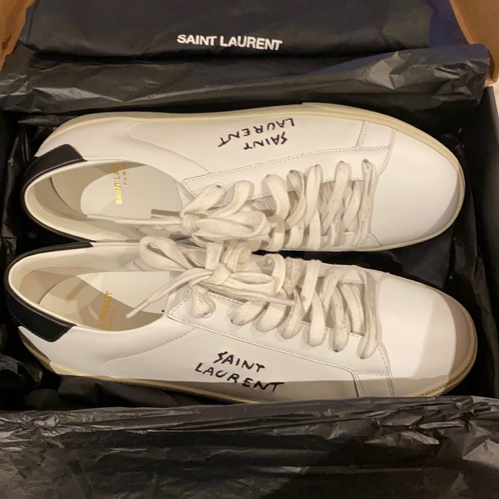 Saint Laurent Court Classic Embroidered Sneakers 39
